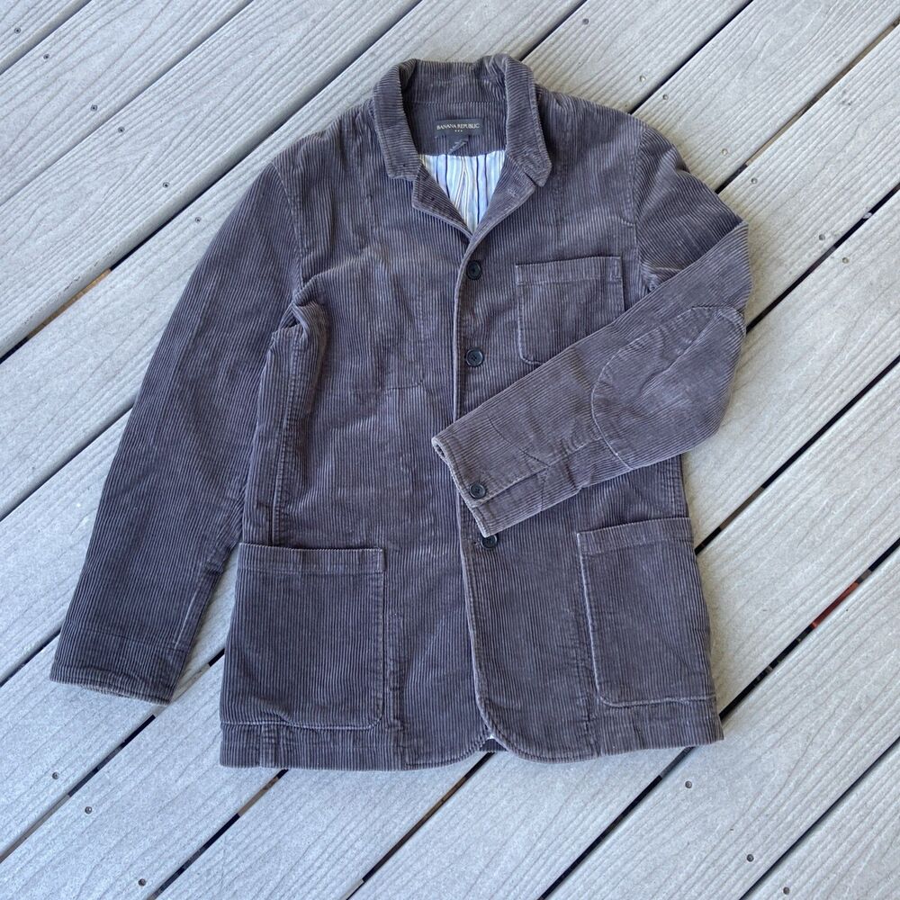 Banana Republic Men's Gray Corduroy Blazer M Preppy Academia Classic